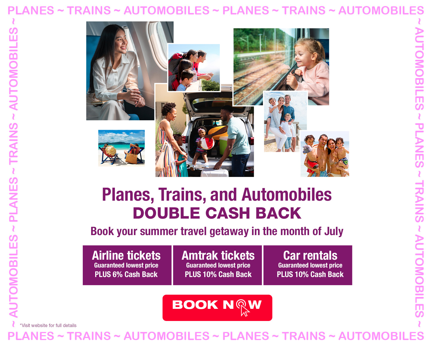 planes, trains and automobiles DOUBLE CASH BACK