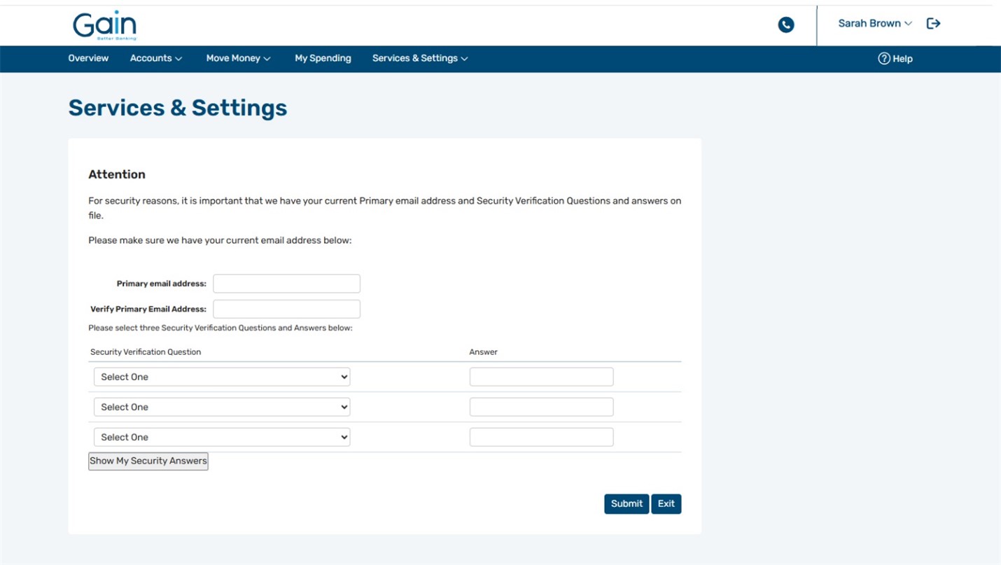 services and settings