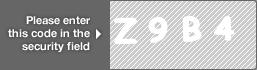 captcha code for visual authentication  letter Z number 9 letter B number 4