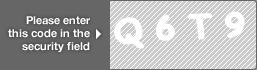 captcha code for visual authentication  letter Q number 6 letter T number 9