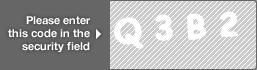 captcha code for visual authentication  letter Q number 3 letter B number 2